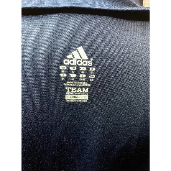ADIDAS Woman’s Team Performance ClimaLite Navy Zip Up Pockets Jacket Large - Picture 3 of 4
